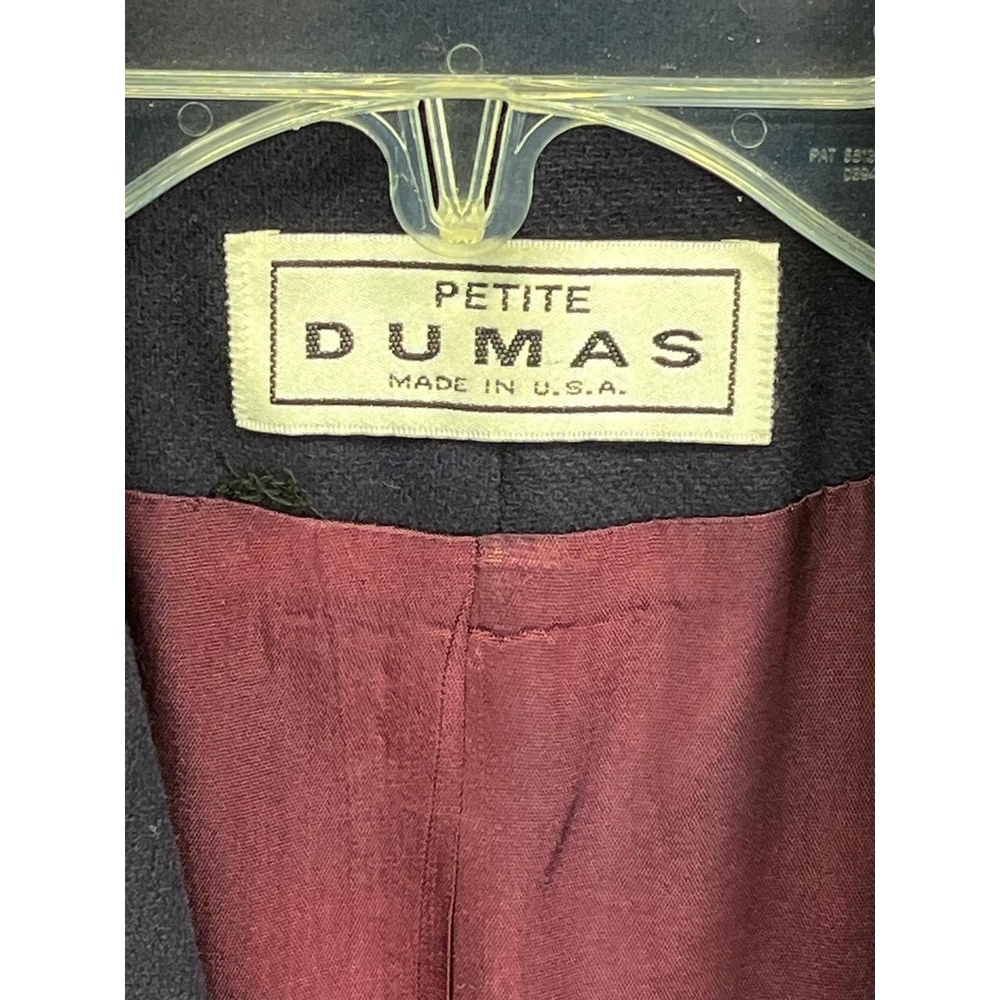 Vintage Dumas Petite Women's Purple Wool Blend Single Button Blazer 4 Petite - Picture 3 of 10